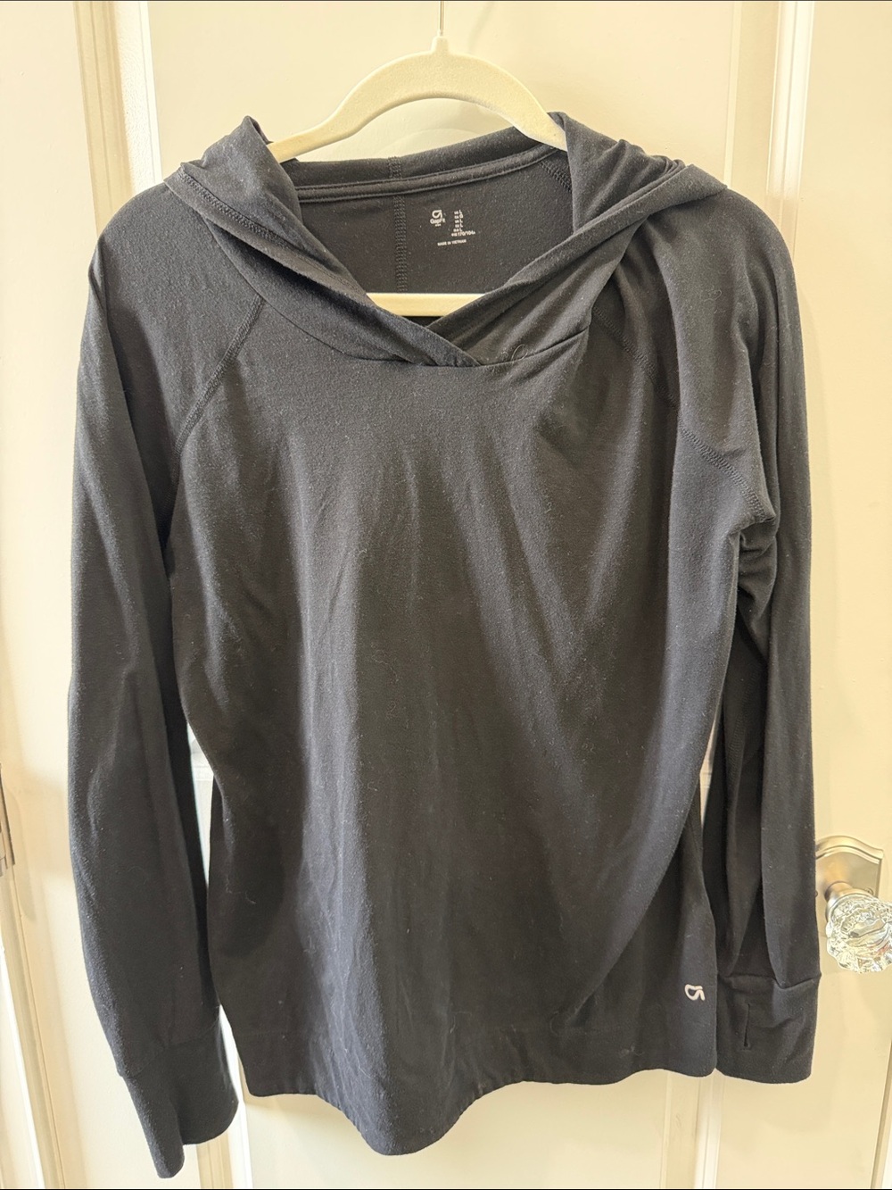 GAP Black Hooded Long Sleeve Pullover